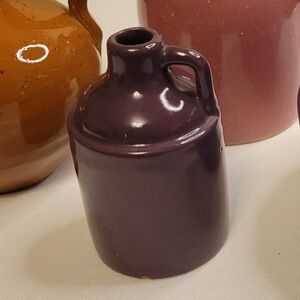 Antique Uhl Min Purple Plum Ceramic Jug Vase Made In USA